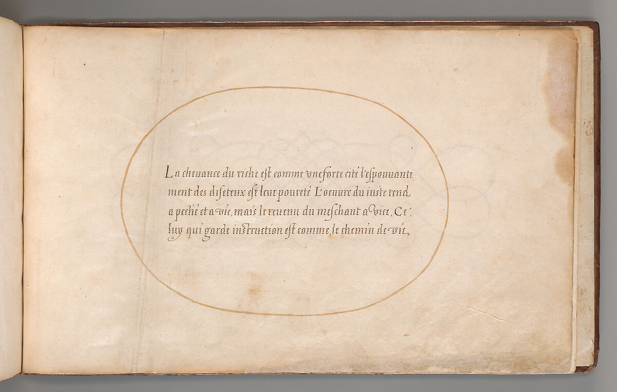 Album with Examples of Calligraphy and Micrography, Anonymous French or Flemish, Pen and black and brown ink.