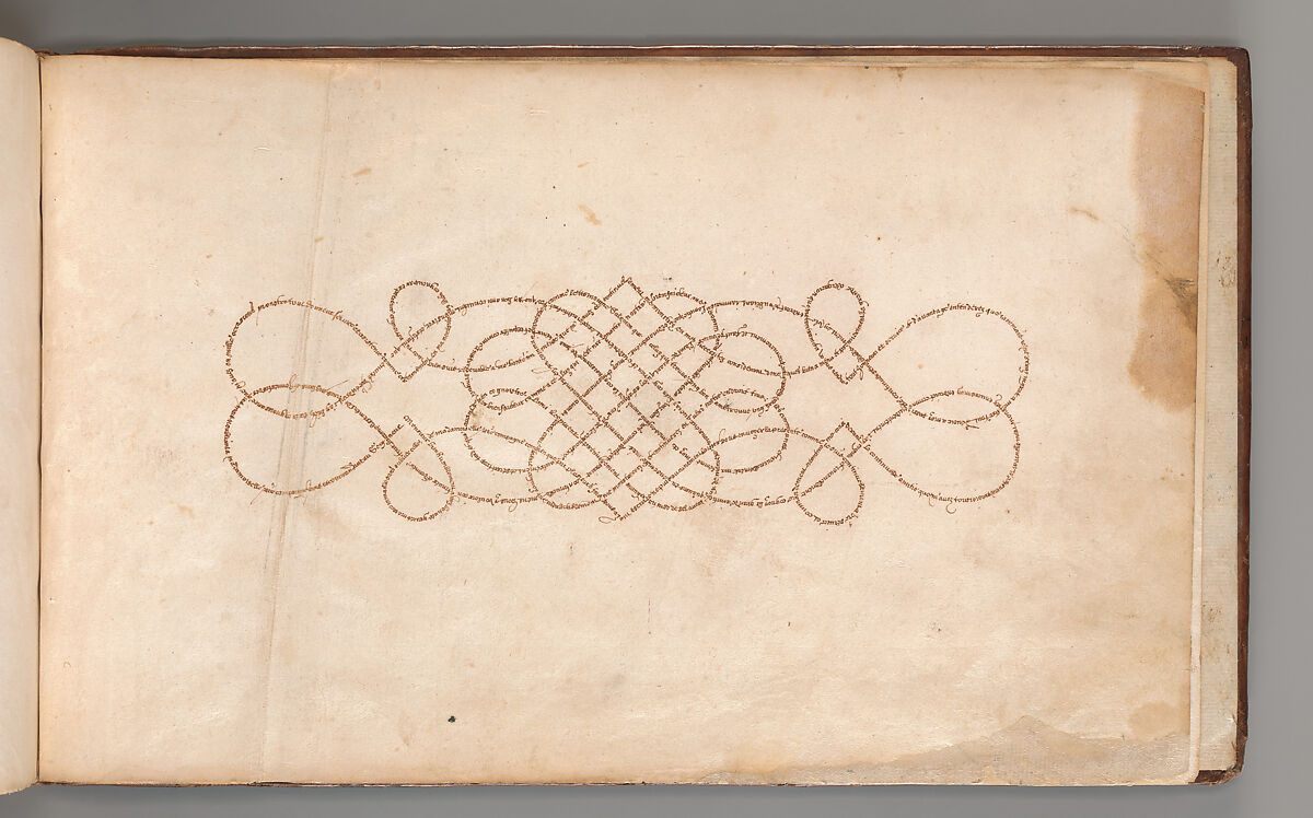 Album with Examples of Calligraphy and Micrography, Anonymous French or Flemish, Pen and black and brown ink.