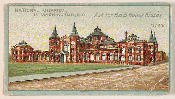 Number 29, National Museum in Washington, D.C., from the "State Capitols" series (E48), issued for B.B.B. Honey Kisses, Issued by BBB Honey Kisses (American), Commercial color lithograph 