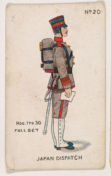 Number 20, Japan Dispatch, from the "Soldier Cards" series (E7), Issued by Anonymous, American, 20th century, Commercial color lithograph 