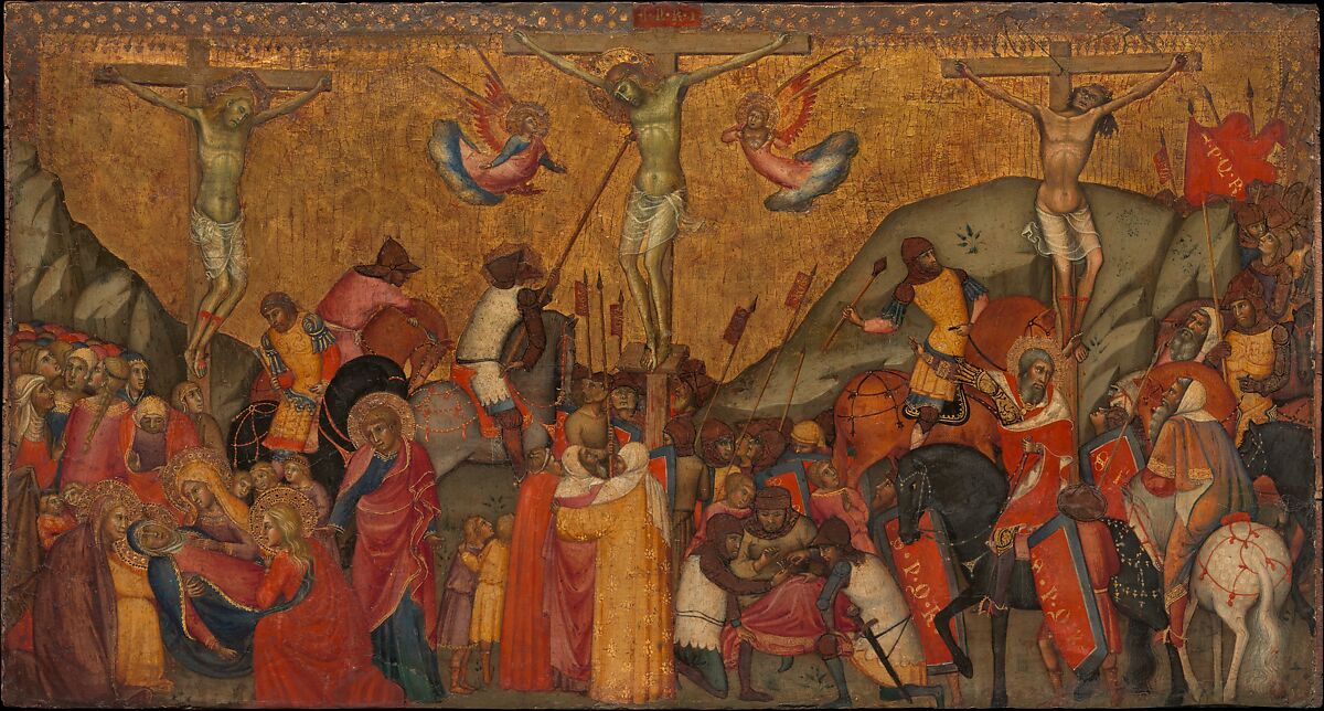 The Crucifixion, Andrea di Bartolo  Italian, Tempera on wood, gold ground