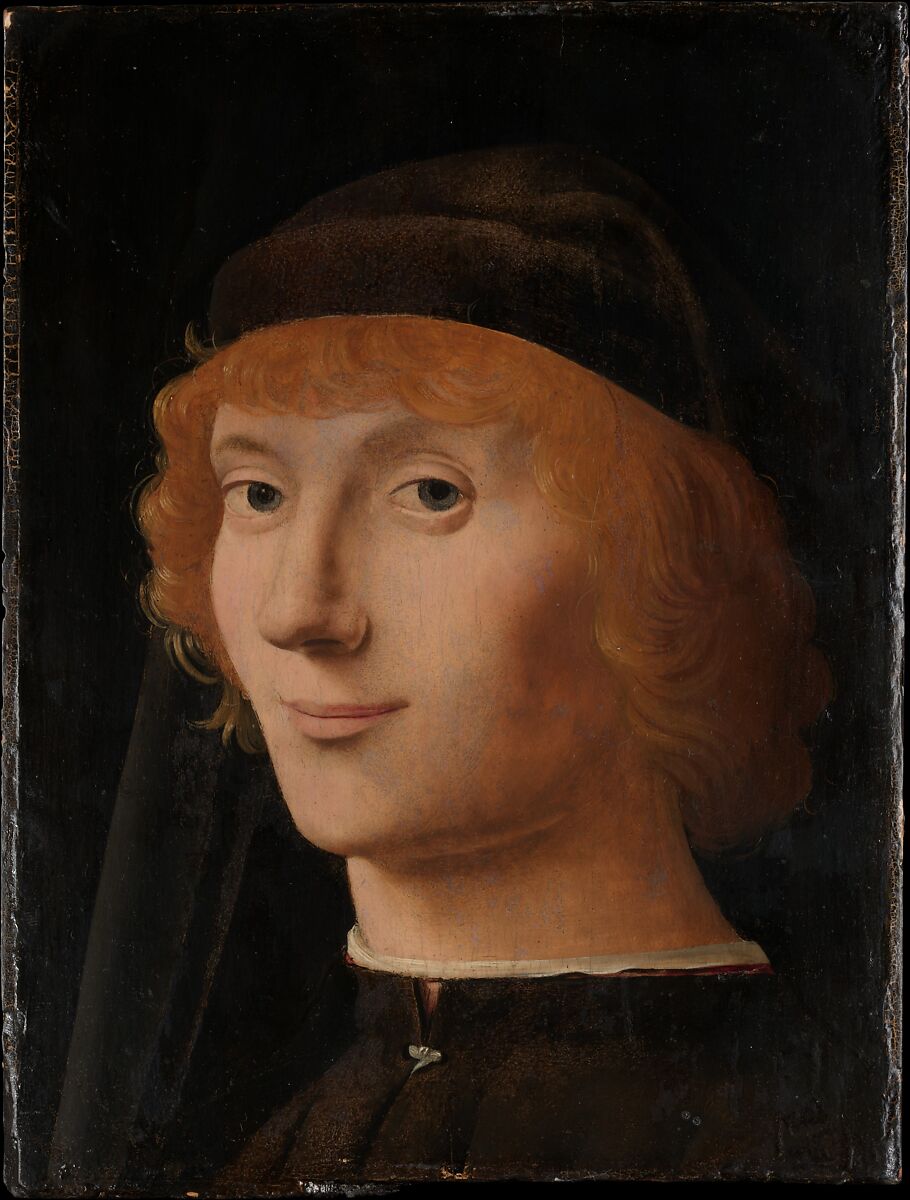 Portrait of a Young Man, Antonello da Messina (Antonello di Giovanni d&#39;Antonio) (Italian, Messina ca. 1430–1479 Messina), Oil on wood 