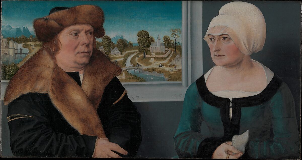 Portrait of a Married Couple (Lorenz Kraffter and Honesta Merz?), Ulrich Apt the Elder (German, Augsburg ca. 1460–1532 Augsburg), Oil on linden 
