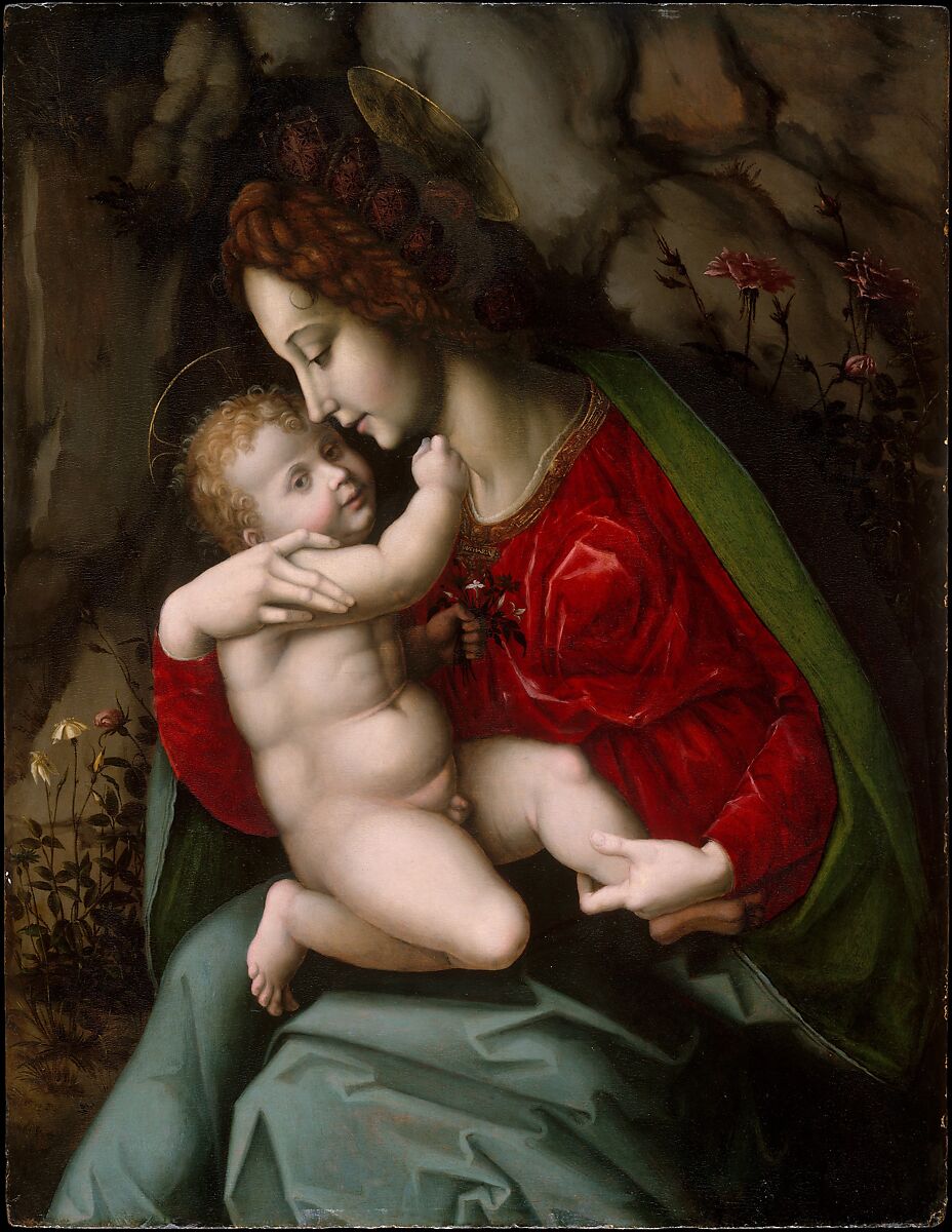 Madonna and Child, Bachiacca (Francesco d'Ubertino Verdi)  Italian, Oil and gold on wood