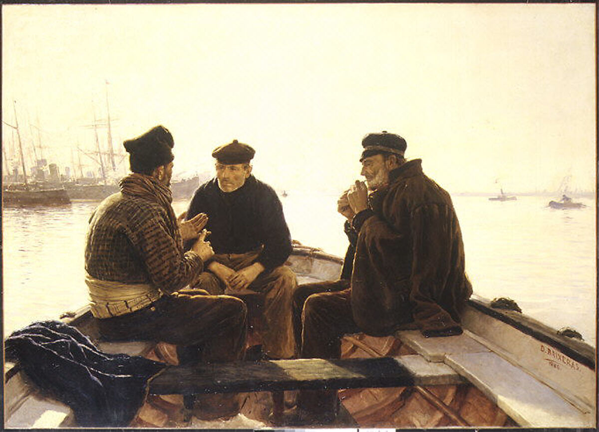 Boatmen of Barcelona, Dionisio Baixeras y Verdaguer  Spanish, Oil on canvas