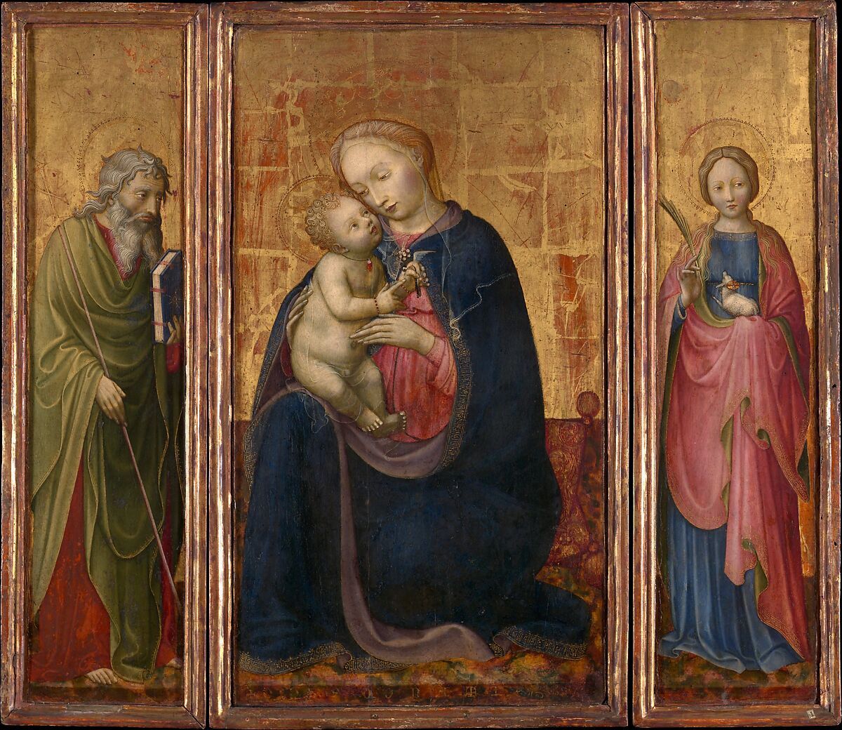 Madonna and Child with Saints Philip and Agnes, Donato de&#39; Bardi (Italian, Lombard, active by 1426–died 1450/51), Tempera on wood, gold ground 