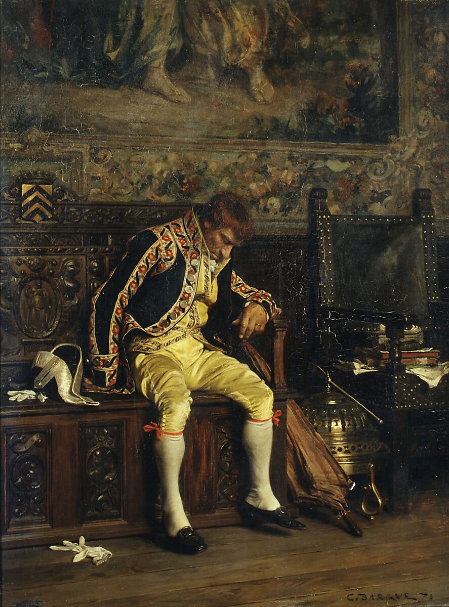 A Footman Sleeping, Charles Bargue (French, Paris 1825/26–1883 Paris), Oil on wood 