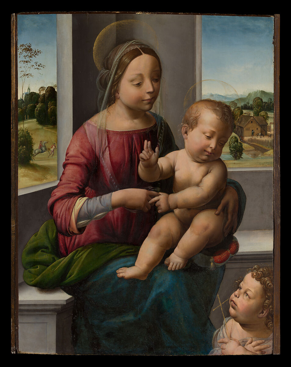 Madonna and Child with the Young Saint John the Baptist, Fra Bartolomeo (Bartolomeo di Paolo del Fattorino)  Italian, Oil and gold on wood