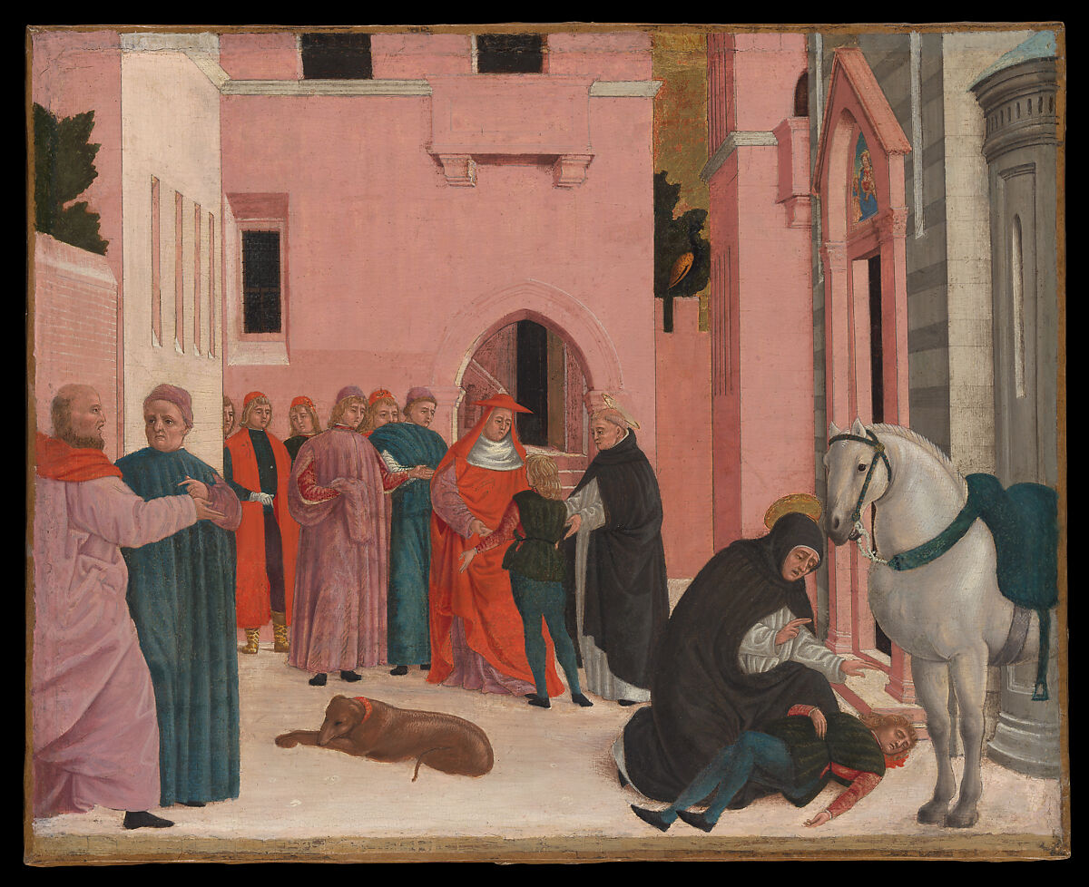 Saint Dominic Resuscitating Napoleone Orsini, Bartolomeo degli Erri  Italian, Tempera on canvas, transferred from wood