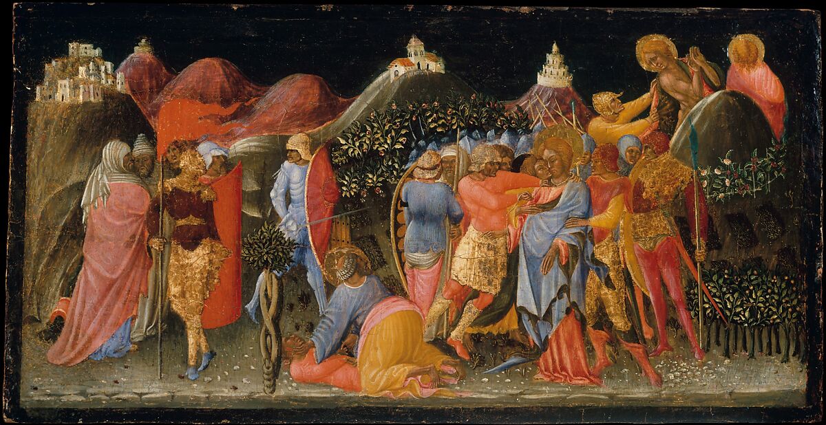 The Betrayal of Christ, Bartolomeo di Tommaso (Italian, Umbrian, active by 1425–died 1453/54), Tempera on wood 