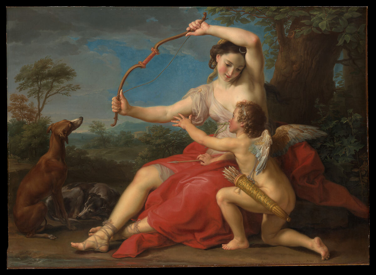 Diana and Cupid, Pompeo Batoni (Italian, Lucca 1708–1787 Rome), Oil on canvas 
