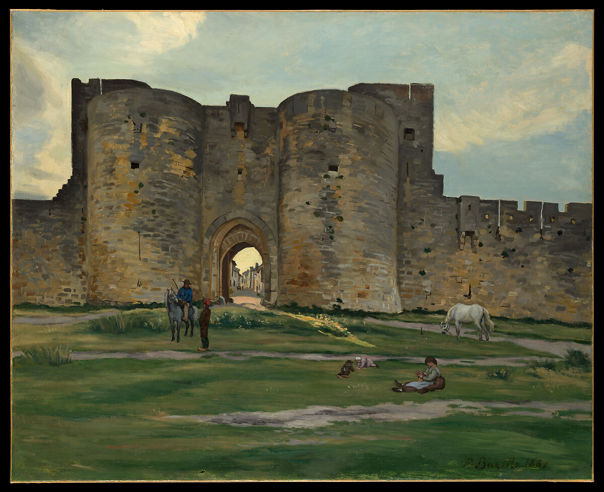 Porte de la Reine at Aigues-Mortes, Jean-Frédéric Bazille  French, Oil on canvas