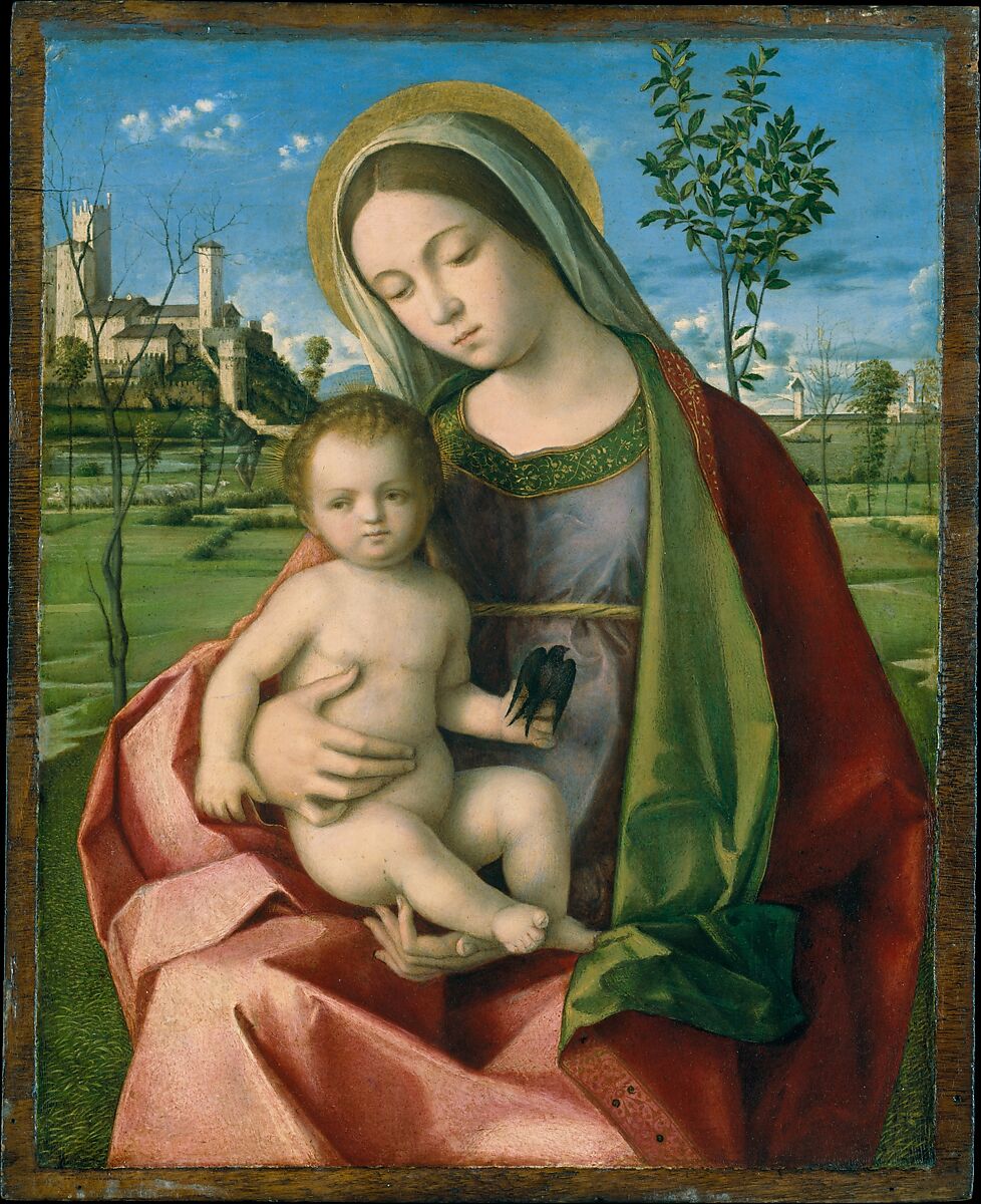 Madonna and Child, Workshop of Giovanni Bellini (Italian, Venice, 1424/26–1516 Venice), Oil on wood 