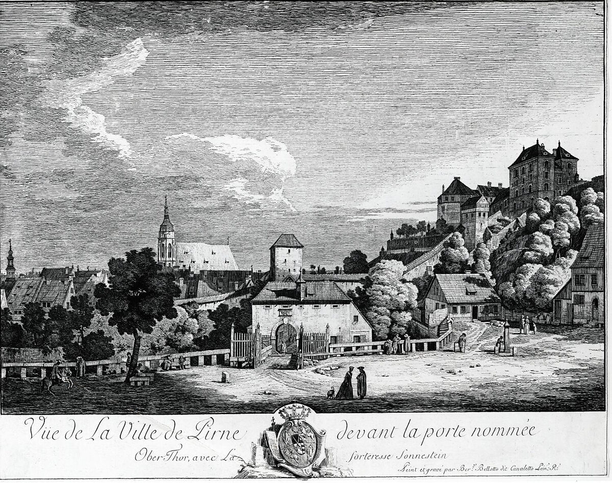 Pirna: The Obertor from the South, Bernardo Bellotto (Italian, Venice 1722–1780 Warsaw), Oil on canvas