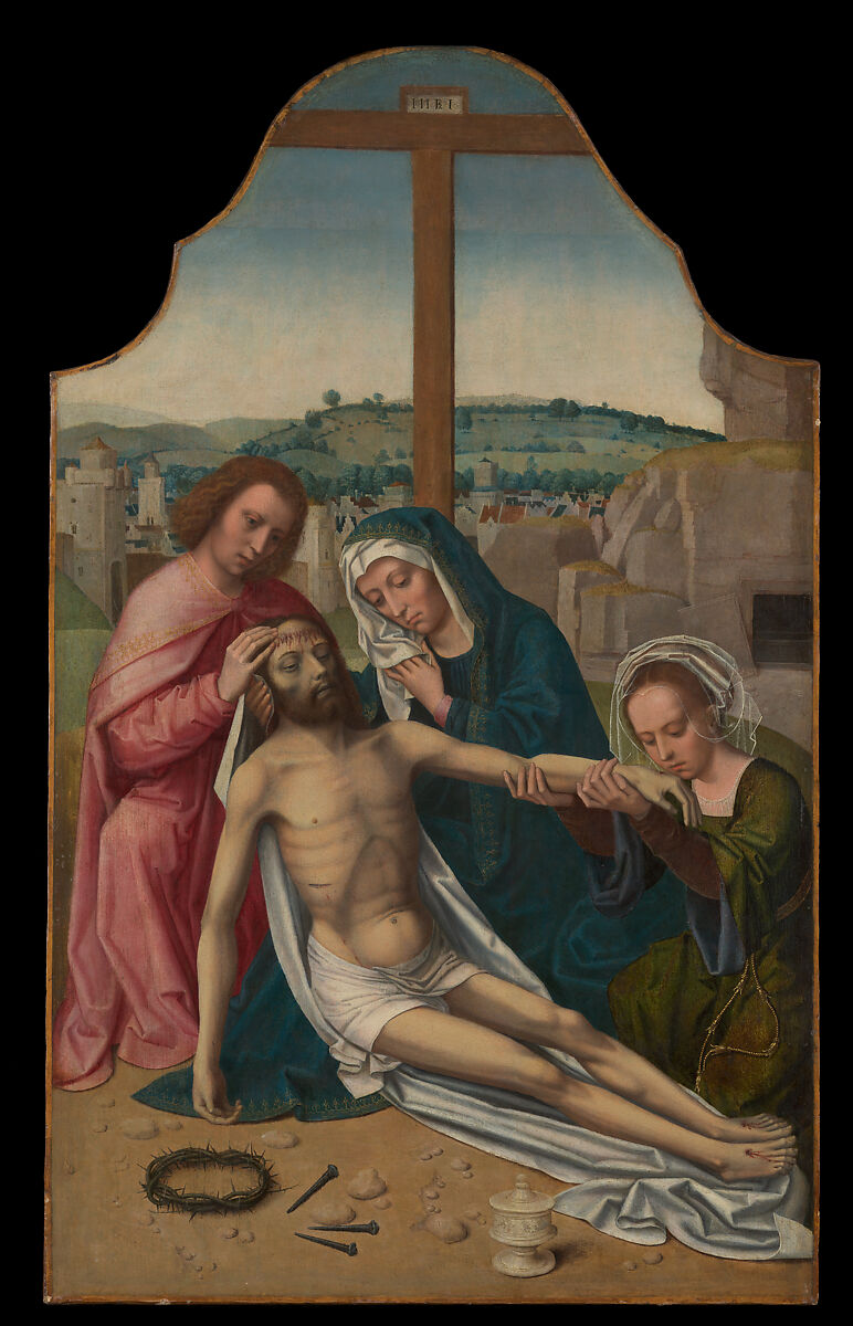The Lamentation, Ambrosius Benson (Netherlandish, Lombardy (?), active by 1519–died 1550 Bruges), Oil on canvas, transferred from wood 