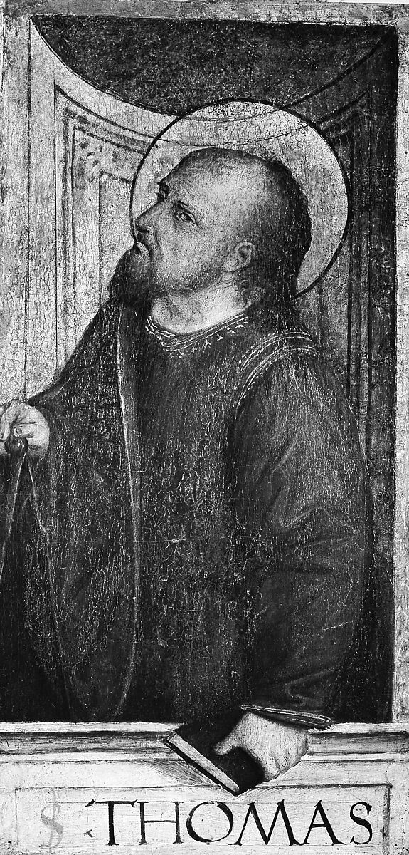 The Twelve Apostles: Saints Bartholomew, Andrew, Matthew, James the Greater, Thaddeus, Philip, James the Lesser, Simon, Peter, Paul, Thomas, and John, Workshop of Bergognone (Ambrogio di Stefano da Fossano) (Italian, Milan ca. 1453–1523 Milan), Oil and gold on wood