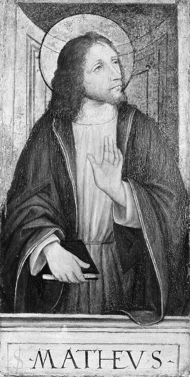 The Twelve Apostles: Saints Bartholomew, Andrew, Matthew, James the Greater, Thaddeus, Philip, James the Lesser, Simon, Peter, Paul, Thomas, and John, Workshop of Bergognone (Ambrogio di Stefano da Fossano) (Italian, Milan ca. 1453–1523 Milan), Oil and gold on wood