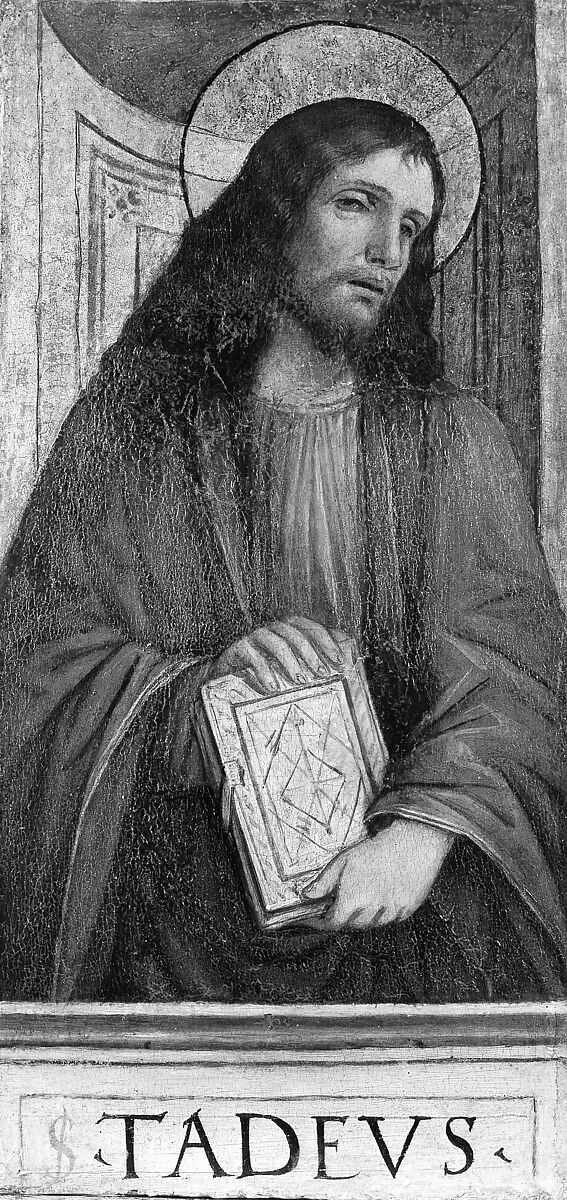 The Twelve Apostles: Saints Bartholomew, Andrew, Matthew, James the Greater, Thaddeus, Philip, James the Lesser, Simon, Peter, Paul, Thomas, and John, Workshop of Bergognone (Ambrogio di Stefano da Fossano) (Italian, Milan ca. 1453–1523 Milan), Oil and gold on wood