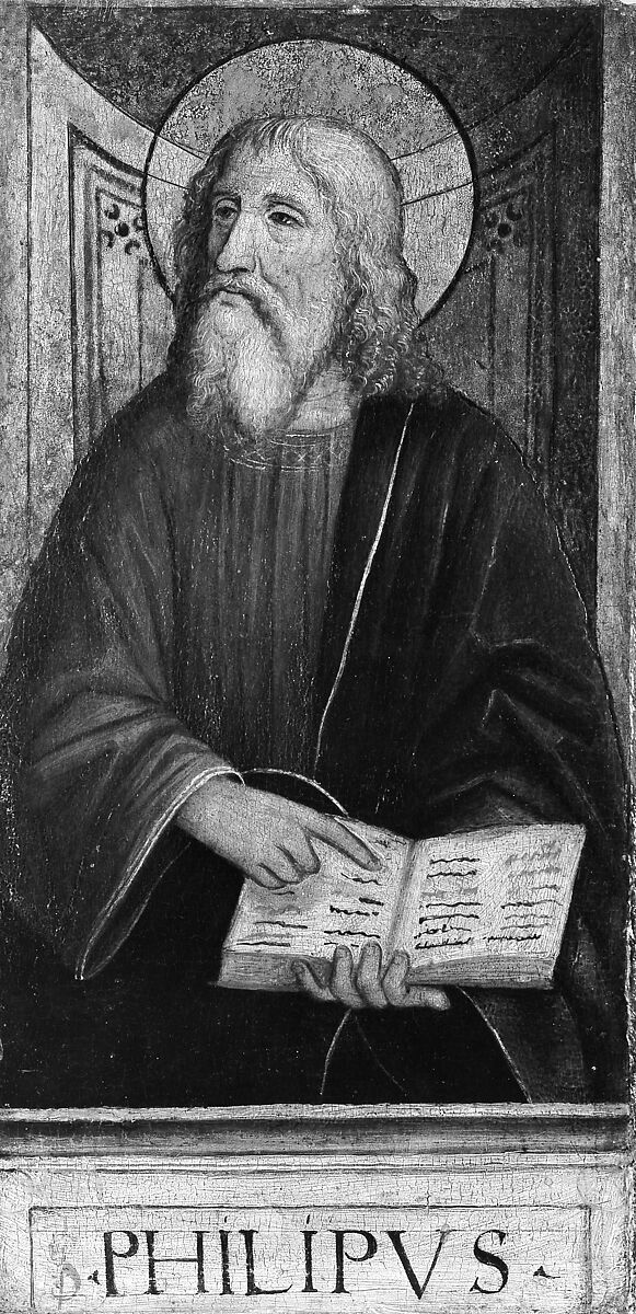 The Twelve Apostles: Saints Bartholomew, Andrew, Matthew, James the Greater, Thaddeus, Philip, James the Lesser, Simon, Peter, Paul, Thomas, and John, Workshop of Bergognone (Ambrogio di Stefano da Fossano) (Italian, Milan ca. 1453–1523 Milan), Oil and gold on wood