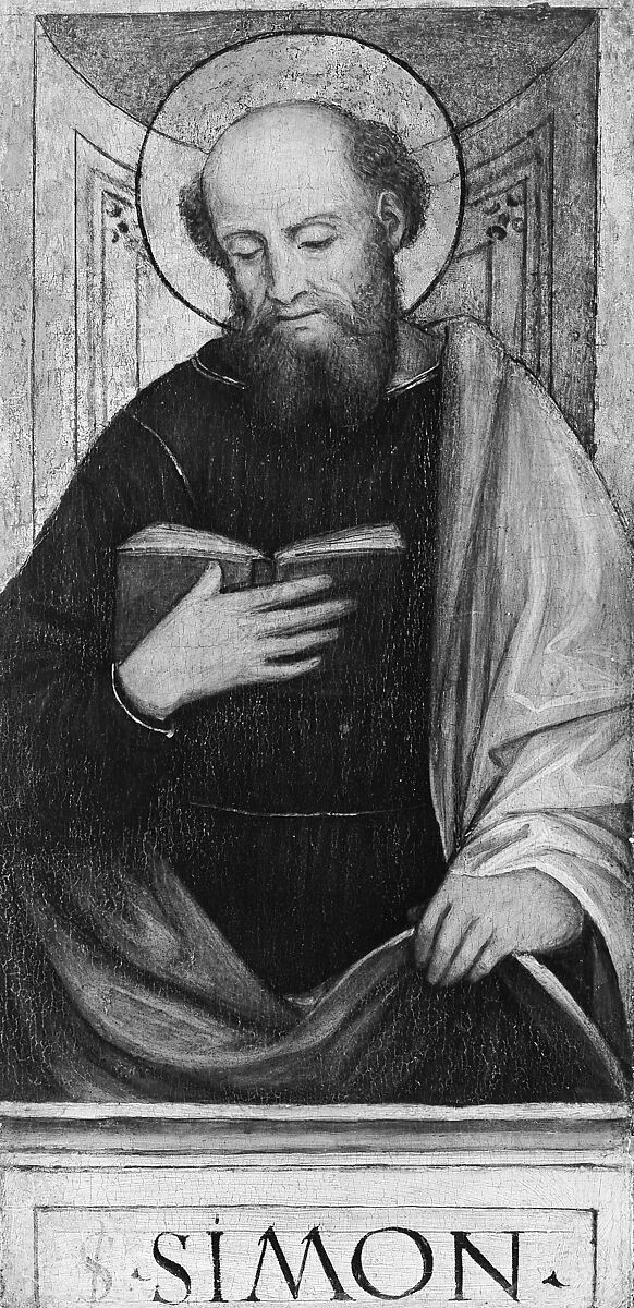 The Twelve Apostles: Saints Bartholomew, Andrew, Matthew, James the Greater, Thaddeus, Philip, James the Lesser, Simon, Peter, Paul, Thomas, and John, Workshop of Bergognone (Ambrogio di Stefano da Fossano) (Italian, Milan ca. 1453–1523 Milan), Oil and gold on wood