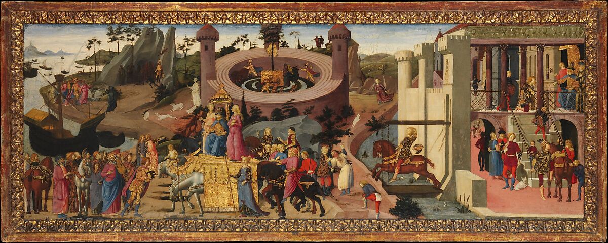 Scenes from the Story of the Argonauts, Biagio d&#39;Antonio (Italian, Florentine, active by 1472–died 1516), Tempera on wood, gilt ornaments 