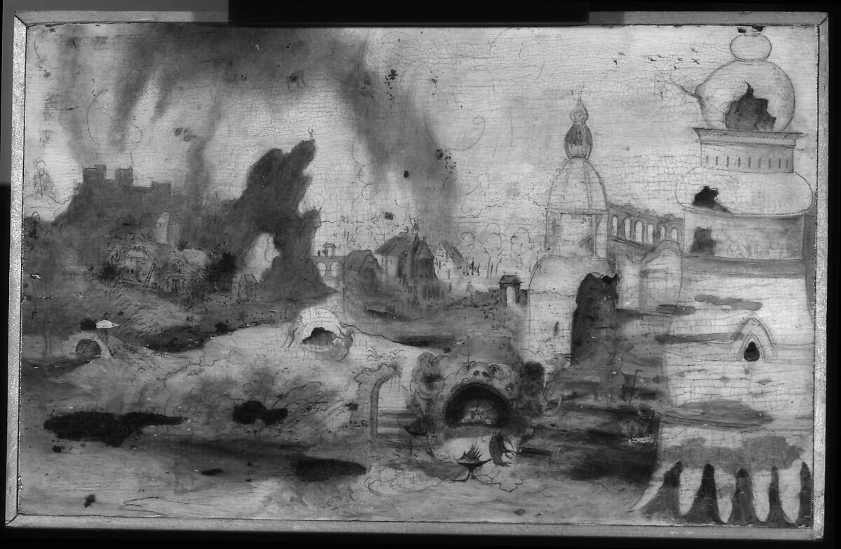 The Temptation of Saint Anthony, Workshop of Herri met de Bles (Netherlandish, Bouvines 1480?–after 1550), Oil on wood