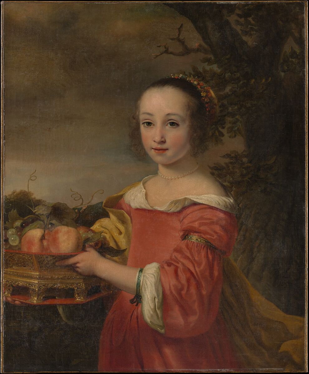 Petronella Elias (1648–1667) with a Basket of Fruit, Ferdinand Bol (Dutch, Dordrecht 1616–1680 Amsterdam), Oil on canvas 