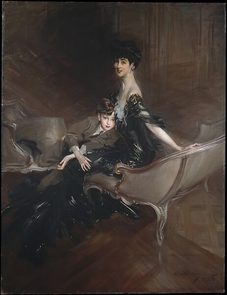 Consuelo Vanderbilt (1876–1964), Duchess of Marlborough, and Her Son, Lord Ivor Spencer-Churchill (1898–1956), Giovanni Boldini (Italian, Ferrara 1842–1931 Paris), Oil on canvas 