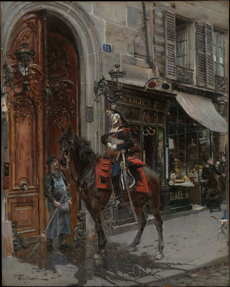 The Dispatch-Bearer, Giovanni Boldini (Italian, Ferrara 1842–1931 Paris), Oil on wood 