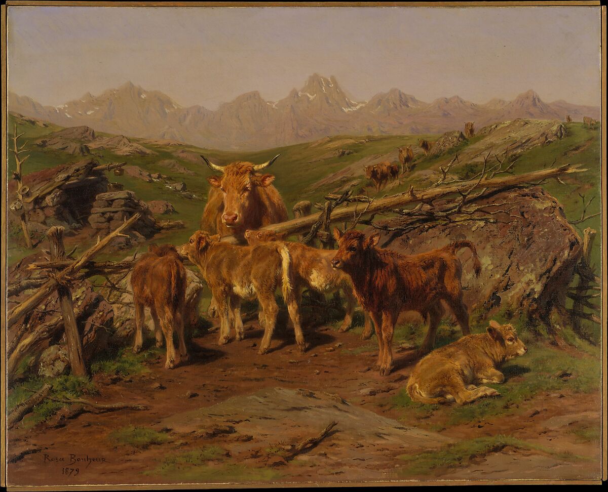 Weaning the Calves, Rosa Bonheur (French, Bordeaux 1822–1899 Thomery), Oil on canvas 