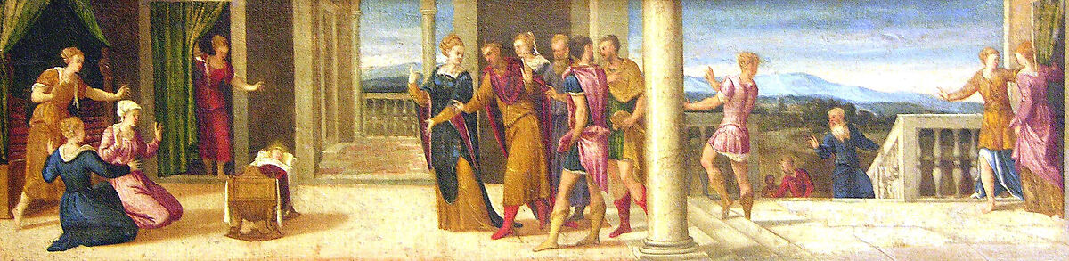 The Legend of the Infant Servius Tullius, Bonifacio de&#39; Pitati (Bonifacio Veronese) (Italian, Verona 1487–1553 Venice), Oil on canvas 