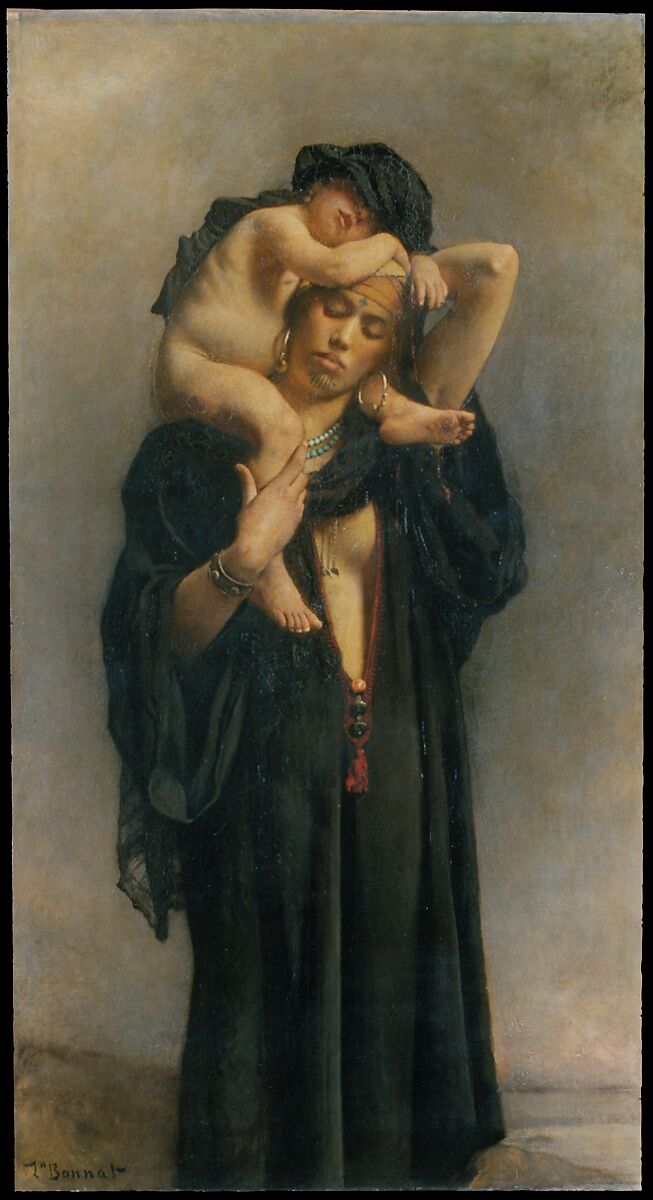 An Egyptian Peasant Woman and Her Child, Léon Bonnat (French, Bayonne 1833–1922 Monchy-Saint-Eloi), Oil on canvas 