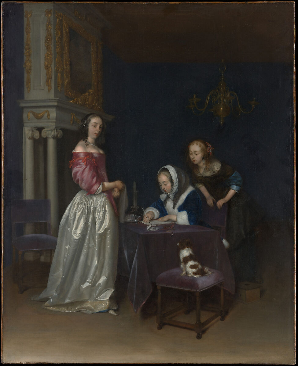 Curiosity, Gerard ter Borch the Younger (Dutch, Zwolle 1617–1681 Deventer), Oil on canvas 