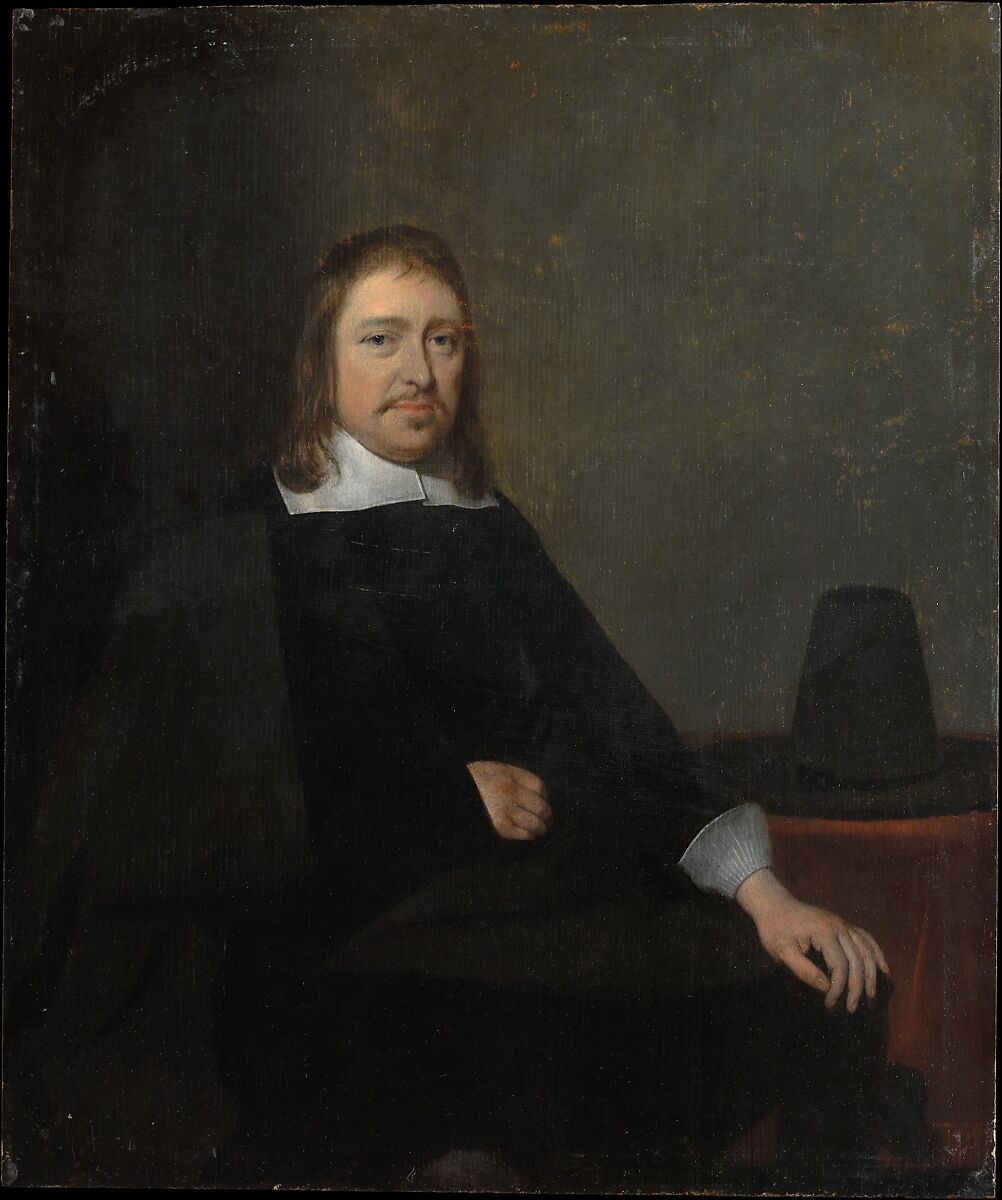 Portrait of a Seated Man, Gerard ter Borch the Younger (Dutch, Zwolle 1617–1681 Deventer), Oil on wood 