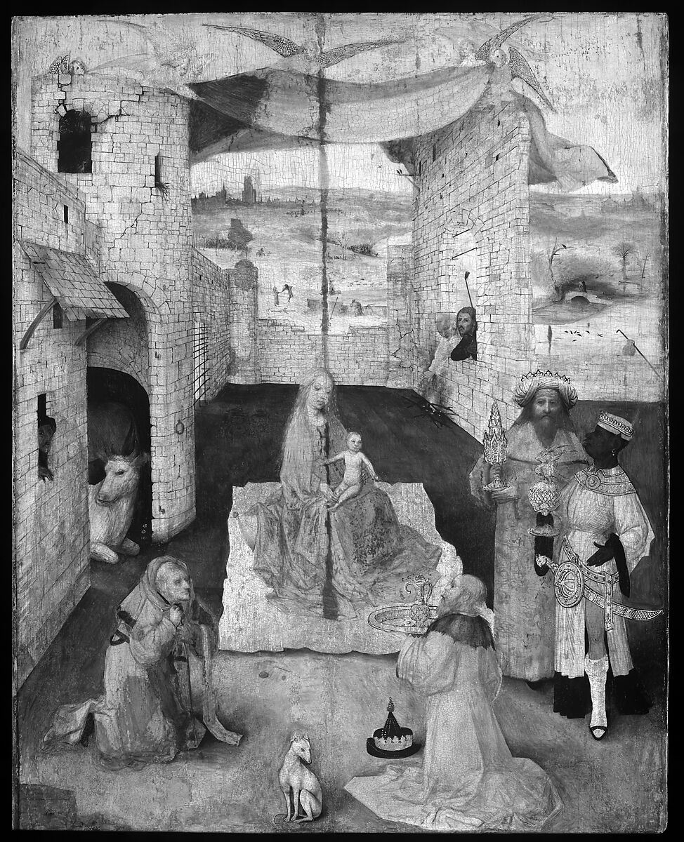 The Adoration of the Magi, Hieronymus Bosch (Netherlandish, ’s Hertogenbosch ca. 1450–1516 ’s Hertogenbosch), Oil and gold on oak