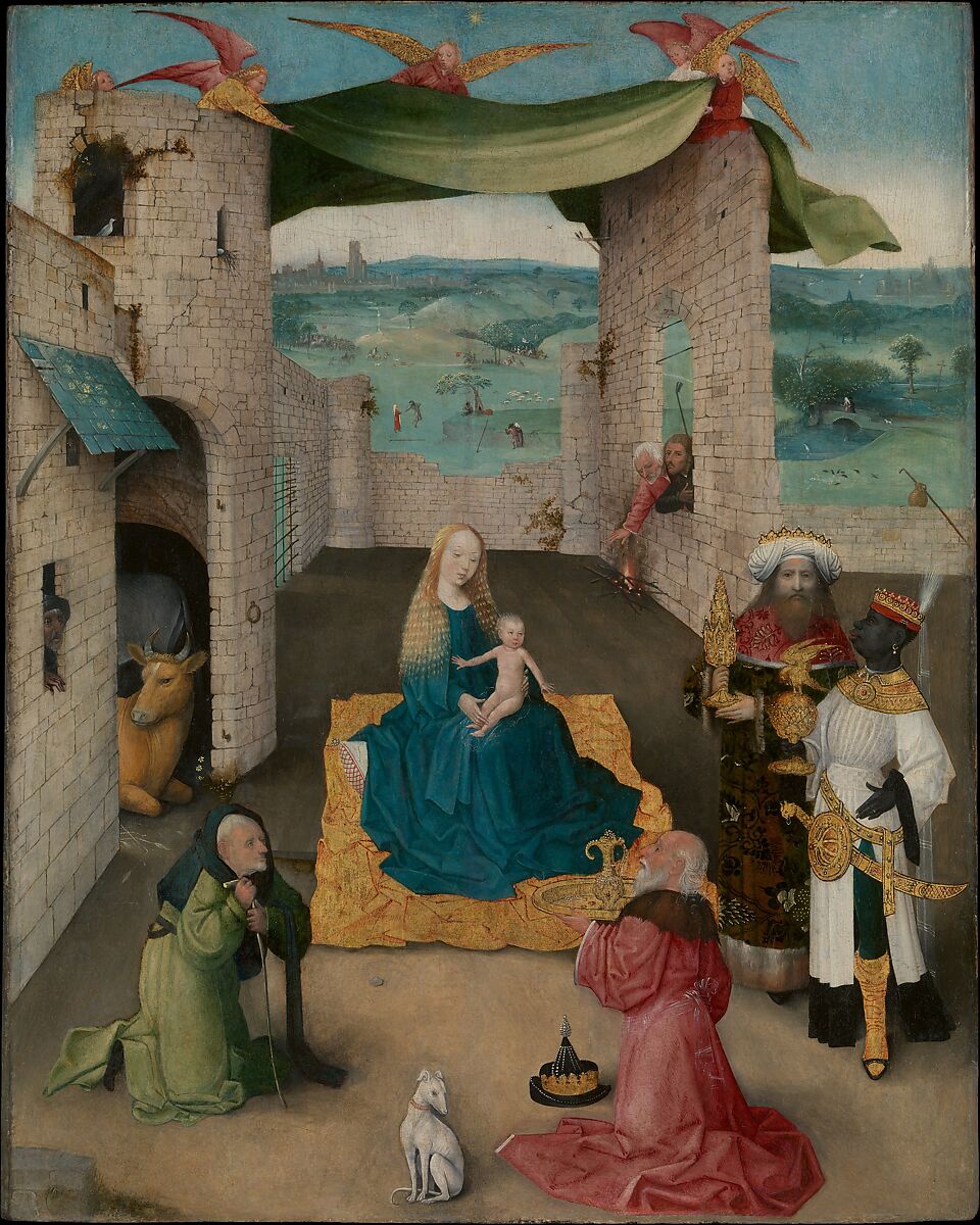 The Adoration of the Magi, Hieronymus Bosch  Netherlandish, Oil and gold on oak