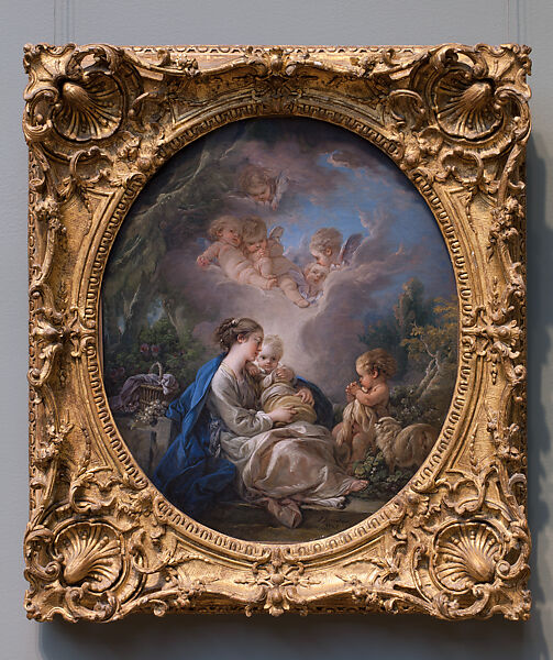Virgin and Child with the Young Saint John the Baptist and Angels, François Boucher (French, Paris 1703–1770 Paris), Oil on canvas