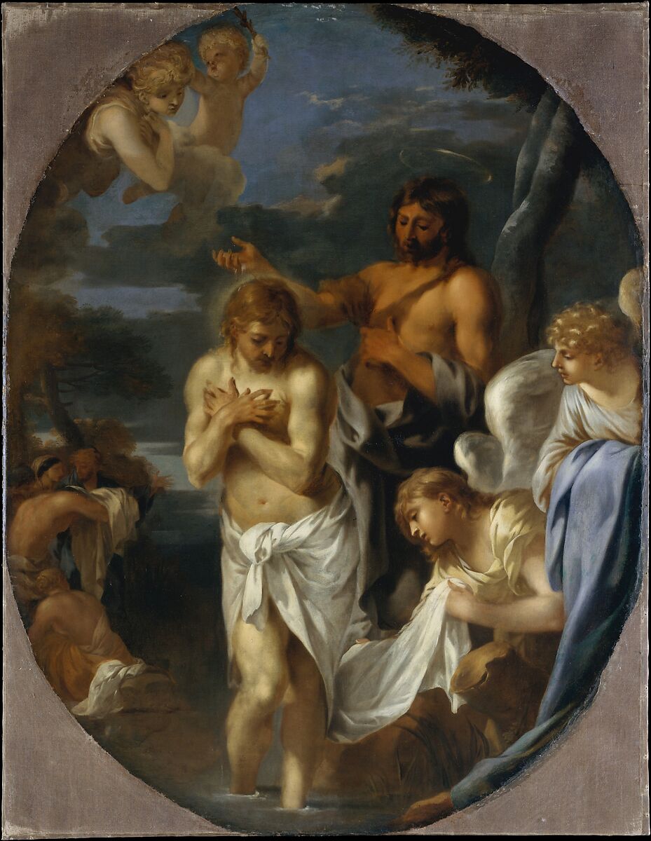 The Baptism of Christ, Sébastien Bourdon (French, Montpellier 1616–1671 Paris), Oil on canvas 