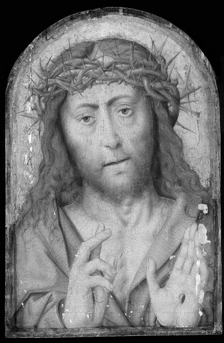 The Man of Sorrows, Workshop of Aelbert Bouts (Netherlandish, Leuven ca. 1451/54–1549), Oil on oak