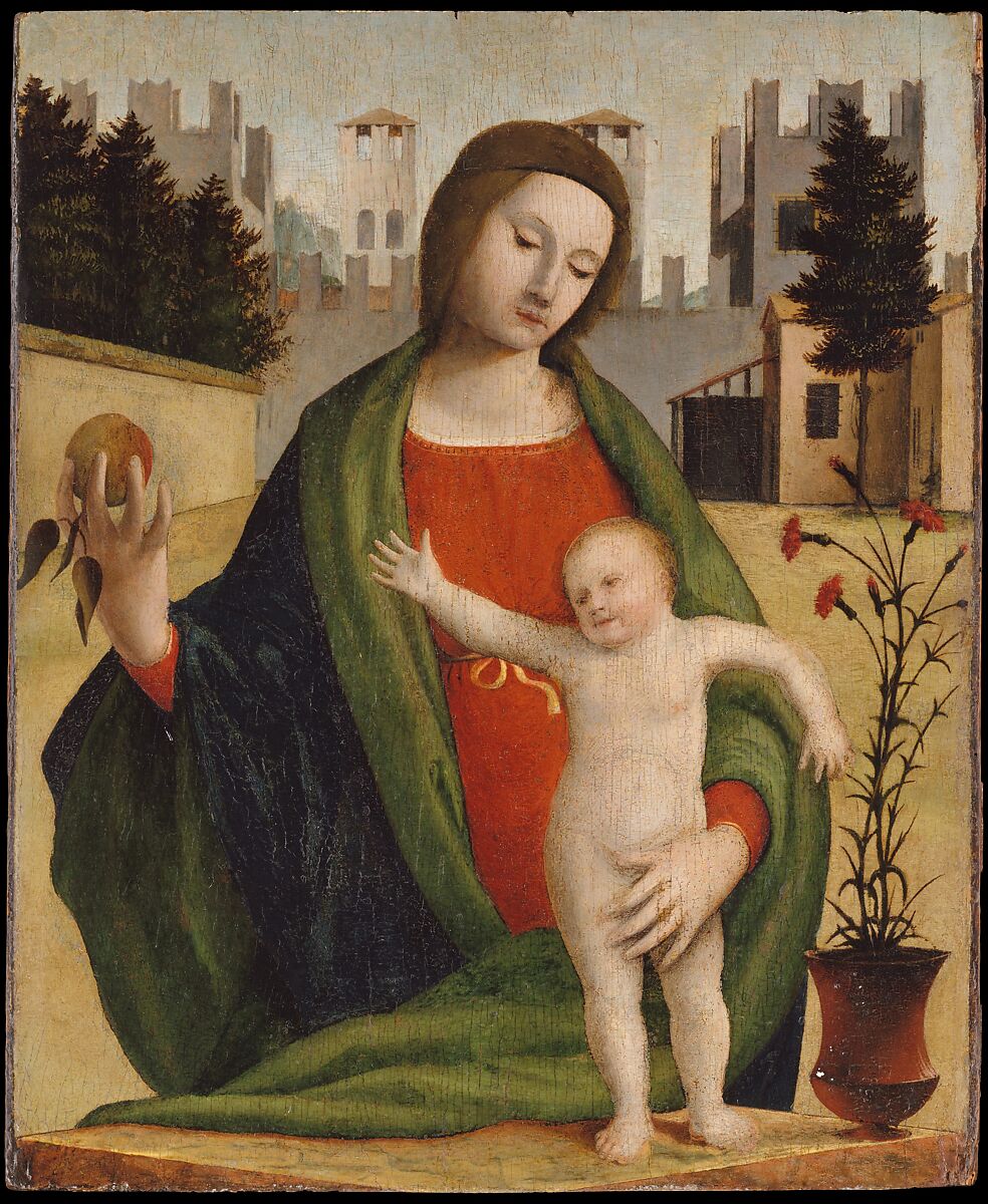 Madonna and Child, Bramantino (Bartolomeo Suardi) (Italian, Bergamo (?) ca. 1465–1530 Milan), Tempera on wood 