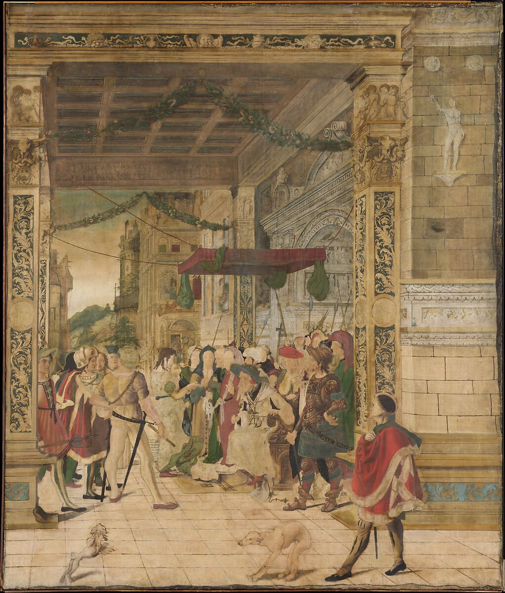 Joseph Interpreting the Dreams of Pharaoh, Attributed to Jörg Breu the Younger (German, Augsburg ca. 1510–1547 Augsburg), Distemper on linen 