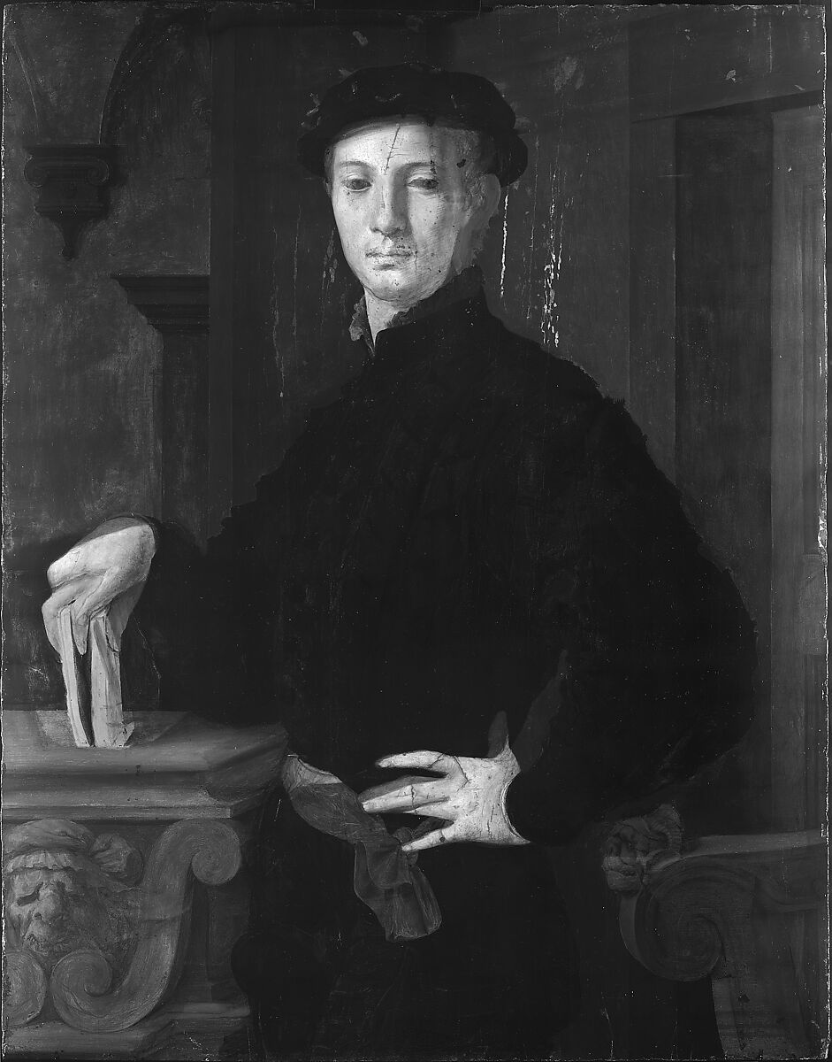 Portrait of a Young Man, Bronzino (Agnolo di Cosimo di Mariano) (Italian, Monticelli 1503–1572 Florence), Oil on wood