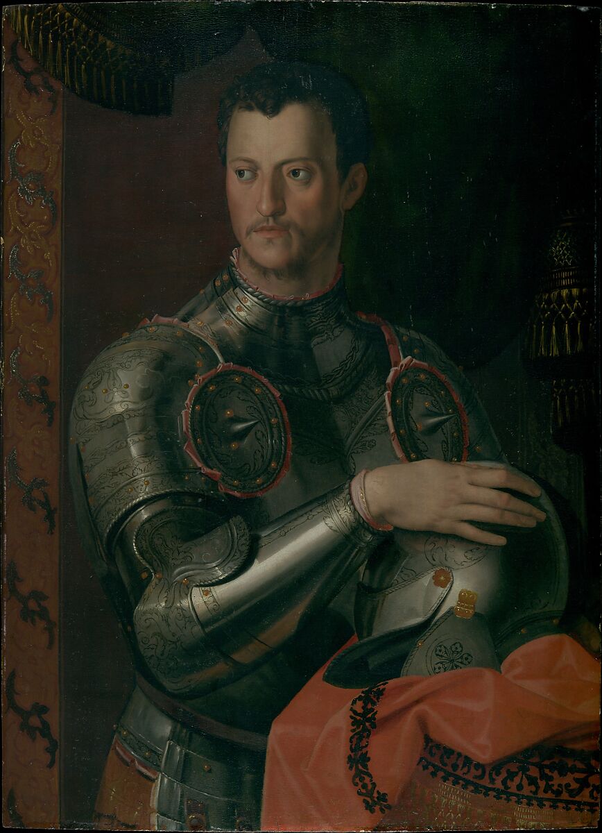 Cosimo I de' Medici (1519–1574), Workshop of Bronzino (Italian, Monticelli 1503–1572 Florence), Oil on wood 