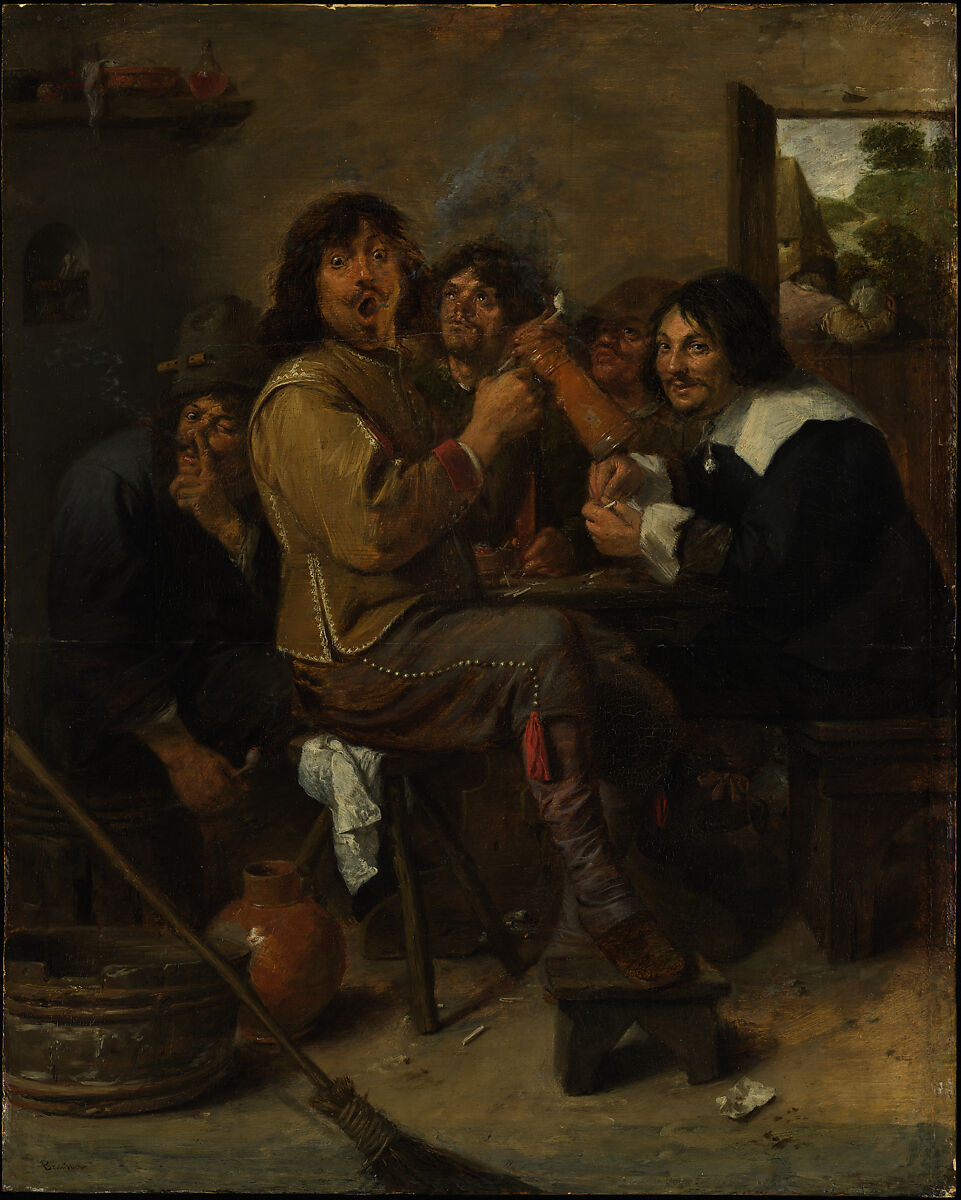 The Smokers, Adriaen Brouwer (Flemish, Oudenaarde 1605/6–1638 Antwerp), Oil on wood 