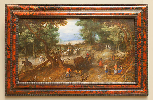 A Woodland Road with Travelers, Jan Brueghel the Elder (Netherlandish, Brussels 1568–1625 Antwerp), Oil on wood