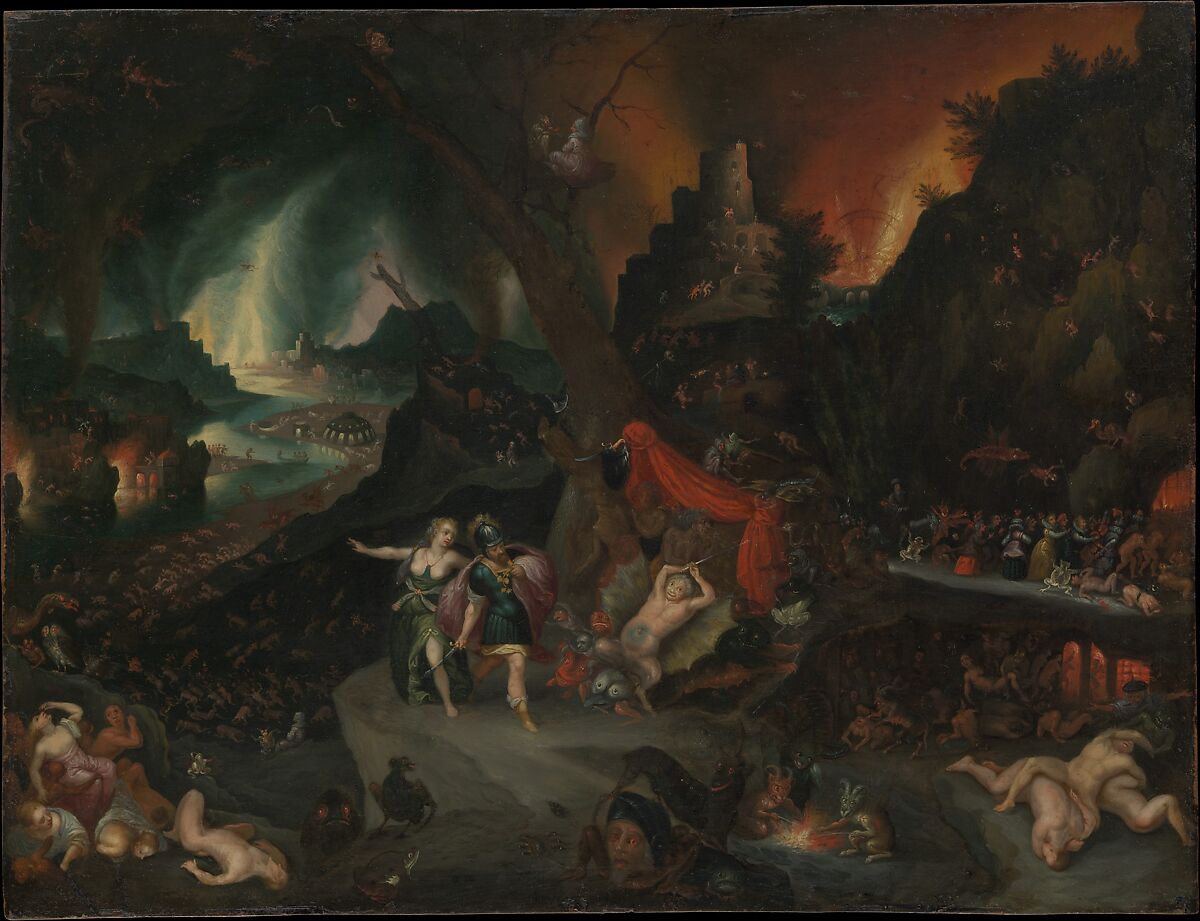 Aeneas and the Sibyl in the Underworld, Jan Brueghel the Younger (Flemish, Antwerp 1601–1678 Antwerp), Oil on copper 