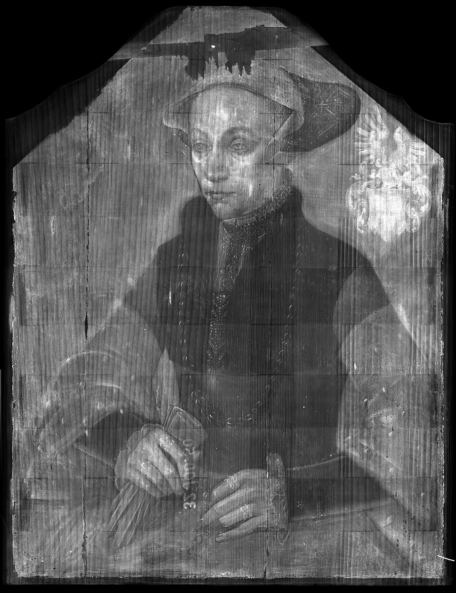 Portrait of a Woman of the Slosgin Family of Cologne, Barthel Bruyn the Younger (German, ca. 1530–before 1610), Oil on oak