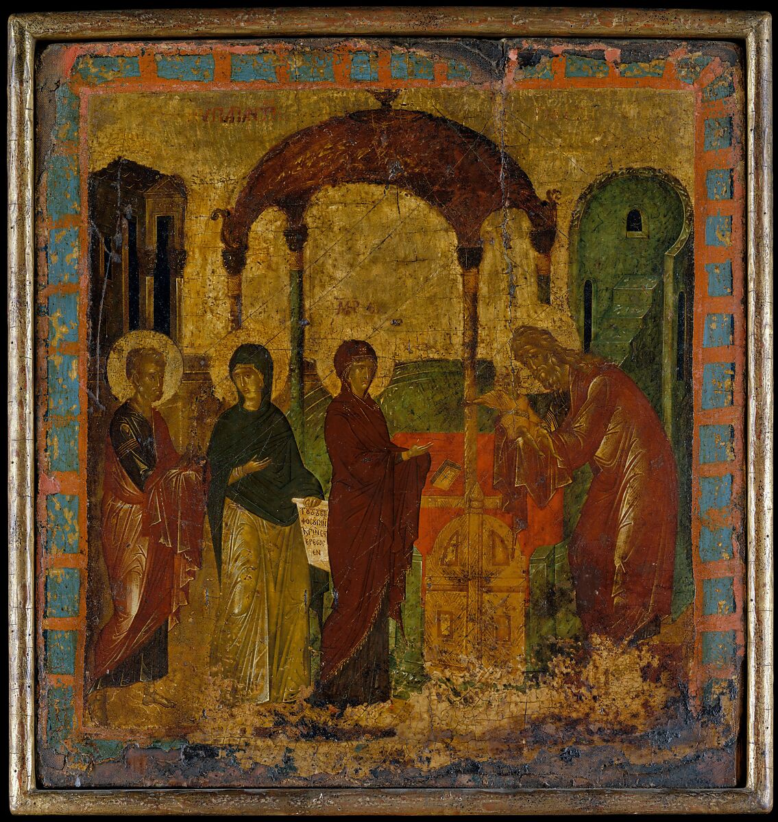 The Presentation in the Temple, Byzantine Painter (15th century), Tempera on wood, gold ground 