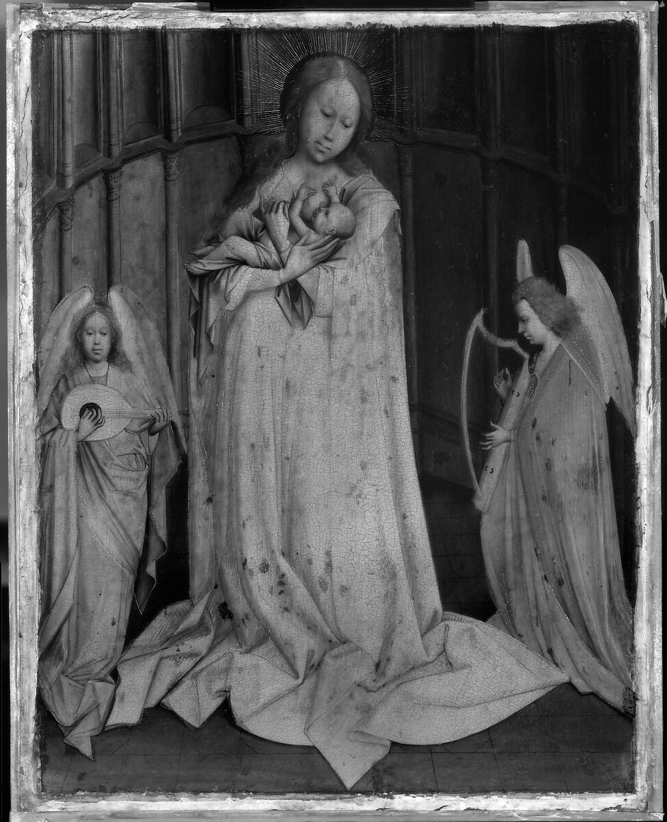 Virgin and Child in an Apse, Copy after Robert Campin (Netherlandish, ca. 1480), Oil on canvas, transferred from wood