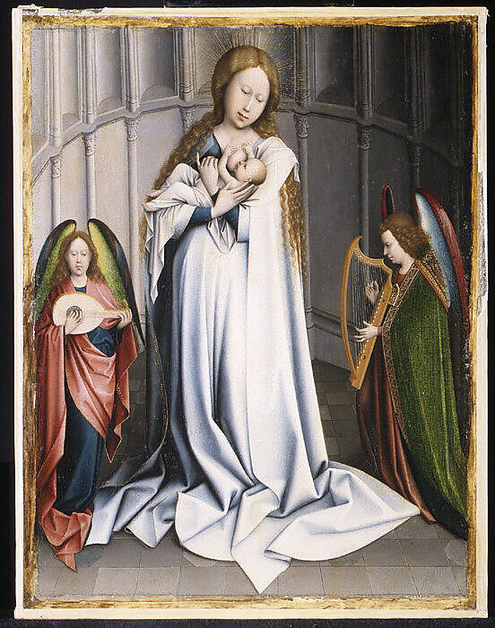 Virgin and Child in an Apse, Copy after Robert Campin (Netherlandish, ca. 1480), Oil on canvas, transferred from wood 